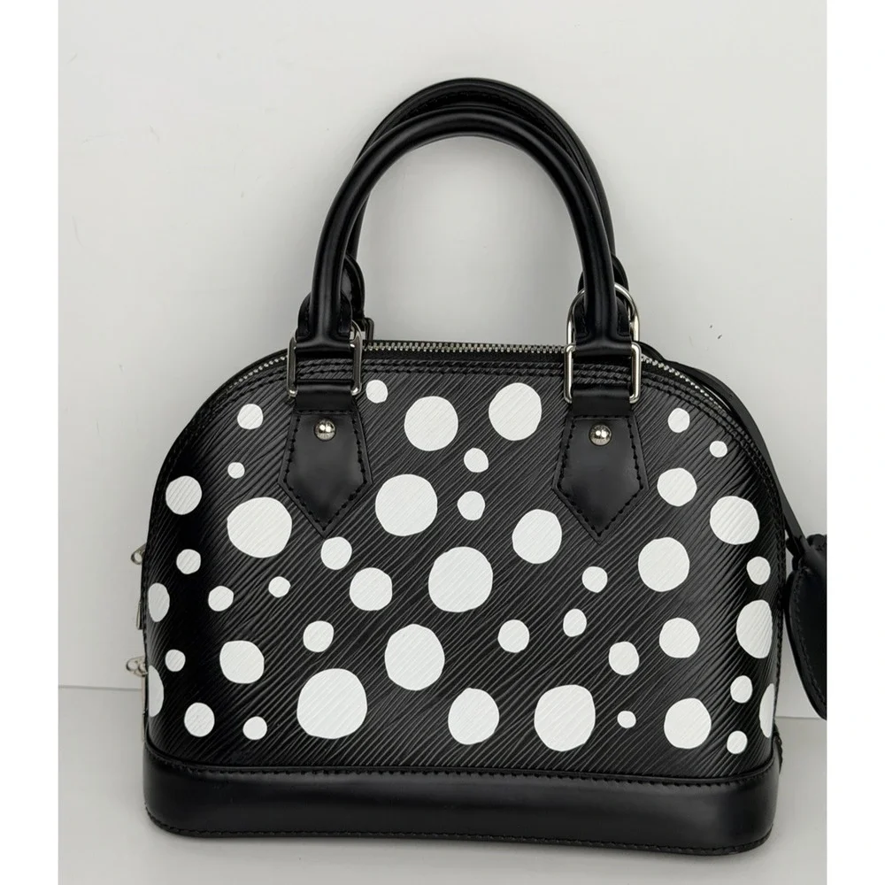 Louis Vuitton x Yayoi Kusama Alma BB Handbag in Black Epi Leather NFC B9 - Picture 3 of 16